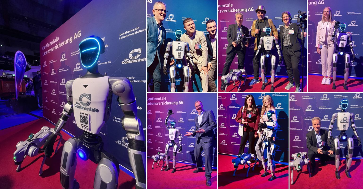 Humanoider Roboter und RobotDog beim Continentale Agentur Forum Event – Eventrobotik von TONEART