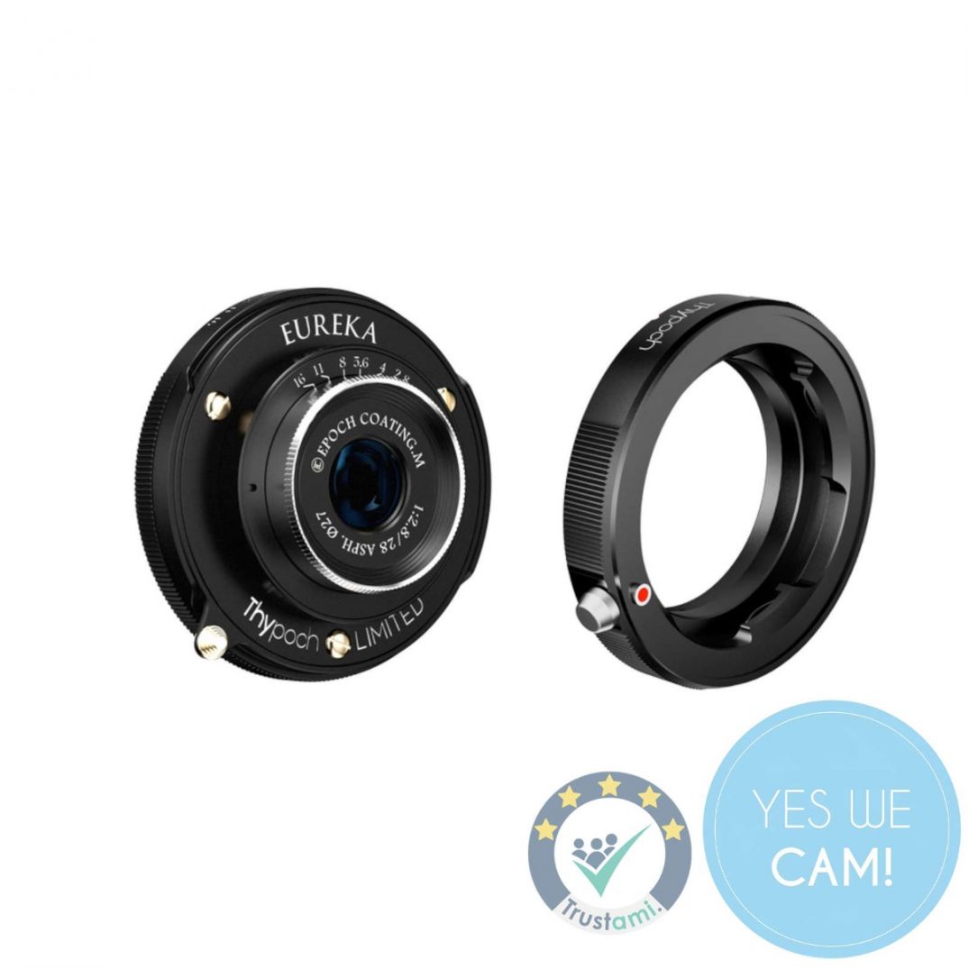 THYPOCH Eureka 28mm f2.8 ASPH Objektiv mit Leica M Bajonett und M-zu-X Adapter Produktansicht