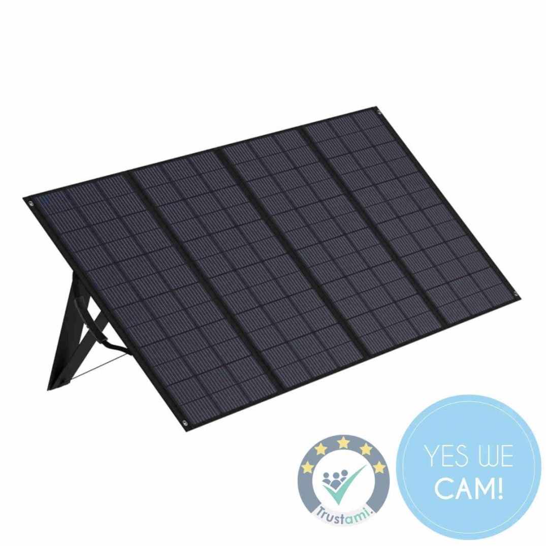 Zendure 400W faltbares Solarpanel mit vier Segmenten und stabiler Aufstellkonstruktion