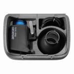 amaran Ray 360c im Transportcase mit Reflektor und Netzkabel sauber angeordnet