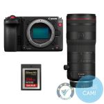 Canon EOS C50 Filmmaker-Bundle mit RF 70-200mm F2.8 L IS USM Z Objektiv und SanDisk Extreme PRO CFexpress 256GB, Setansicht