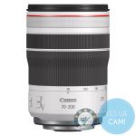 Kompaktes Canon RF 70-200mm F4L IS USM Telezoom der L-Serie mit 5-Stufen-Bildstabilisator und Dual Nano USM Autofokus. Logo
