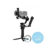 DJI RS 5 Gimbal mit montierter Kamera in freigestellter Produktansicht