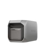 EcoFlow DELTA 3 Extra Battery in dreiviertelperspektive mit grauem, kantigem Gehäuse und sichtbarem Frontmodul