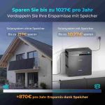 Vergleichsgrafik zur jährlichen Stromkostenersparnis mit und ohne Sunshare Energiespeicher bei Solarsystemen