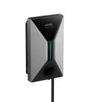 Anker Solix V1 Smart EV-Charger 11 kW in der Frontansicht mit LED- Stromspeicher und fest integriertem Typ-2 Kabel.