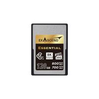 Exascend Essential 120GB CFexpress Type A Karte für professionelle 4K- und 8K-Videoaufnahmen mit Leistungsangaben 800 MB/s Read und 700 MB/s Write auf dem Label.